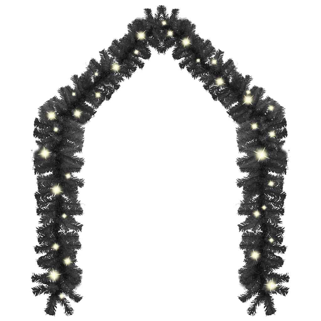 Guirnalda de Navidad con LED de 20 m, color negro, 300 luces, material PVC, conexión USB, para interior y exterior, luces festivas