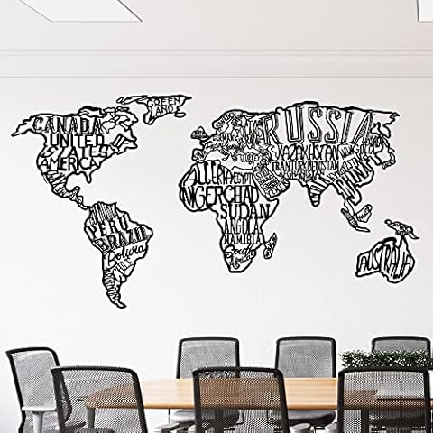 Metal World Map for Wall, Office Wall Decor, Large Wall Art (170x90cm) Cover