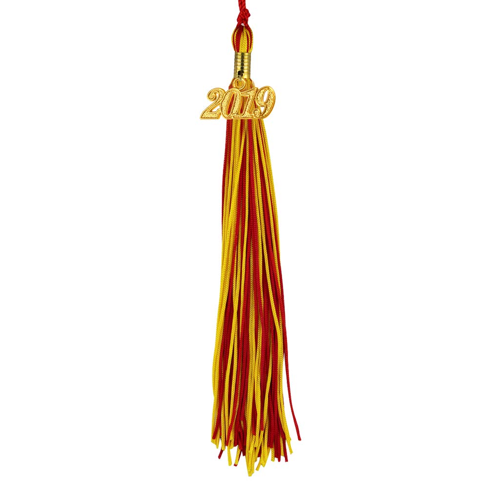 COKOSIM Two-Colored Graduation Tassel with Gold 2019 Year Charm 9-inch
