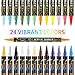 Betem Acrylic Paint Markers, Dual Tip 24 Colors Acrylic Paint Pens with Brush Tip and Fine Point, Art Supplies for Rock, Wood, Canvas, Stone, Glass, Ceramic, Rock Painting Christmas Gift