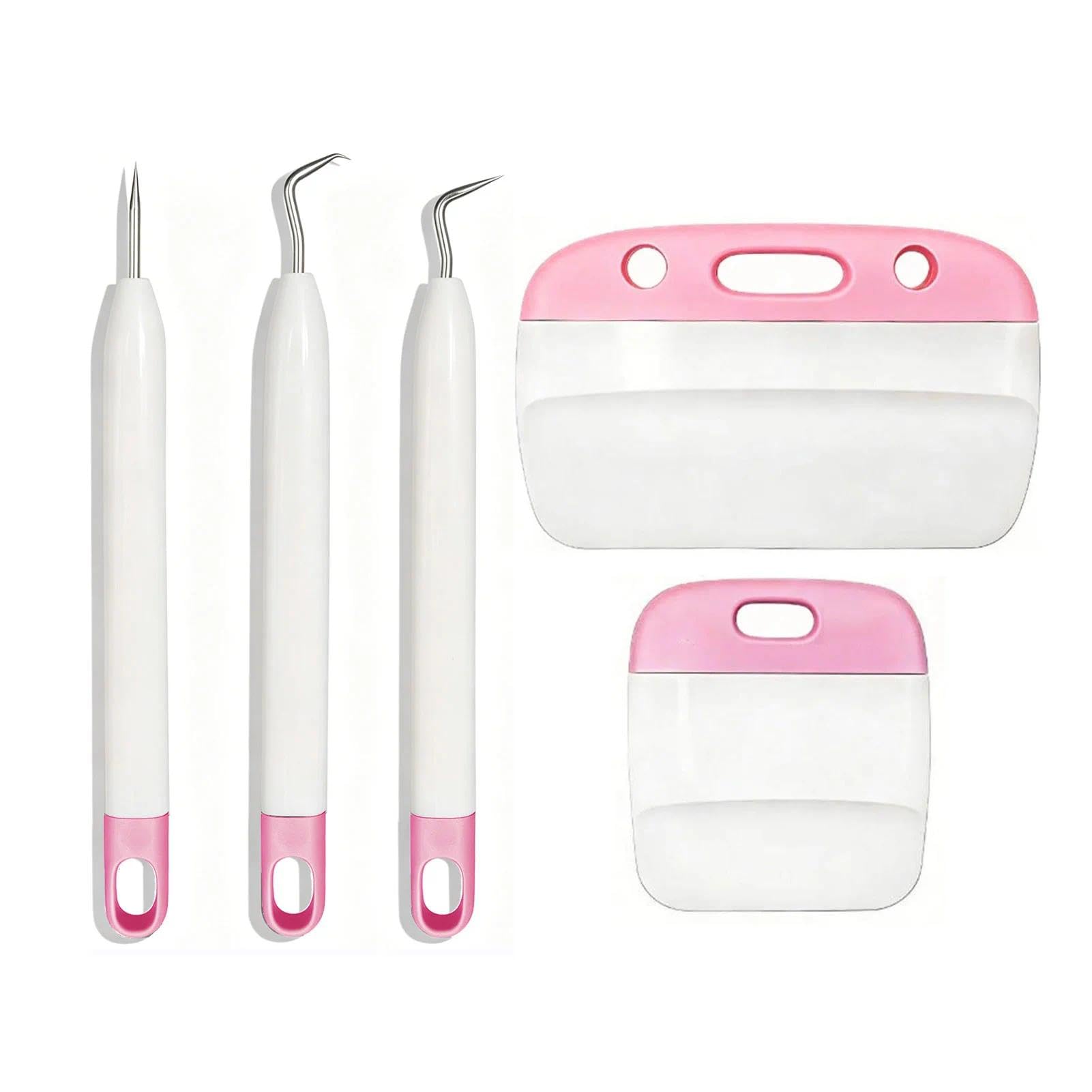Vinyl Weeding Tools Set 5PCS Craft Kit, 3 Hook Weeders & 2 Scrapers, Precision Weeder Too…