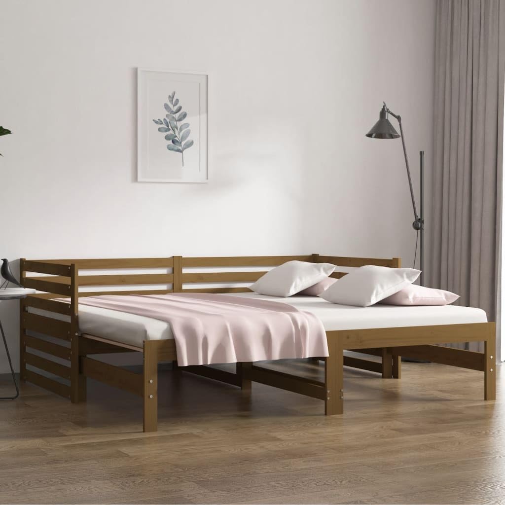 Cama nido doble de 90x190 cm marrón ideal para habitaciones de invitados