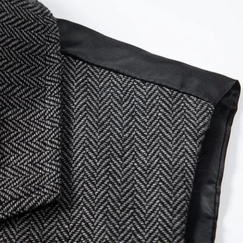 Men Vest Solid Color Herringbone Double Button With Lapel For Wedding Business Banquet Vest2