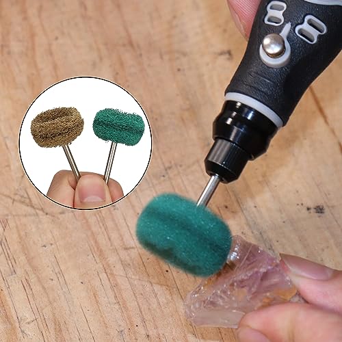 Image of 76Pcs Rust Removal Brush Set,Contains 40 Pcs Buffing Wheel Set & 36 Pcs Wire Brushes Set,for 1 /8 inch Shank for Rotary Tools Accessories Polish Clean Tools