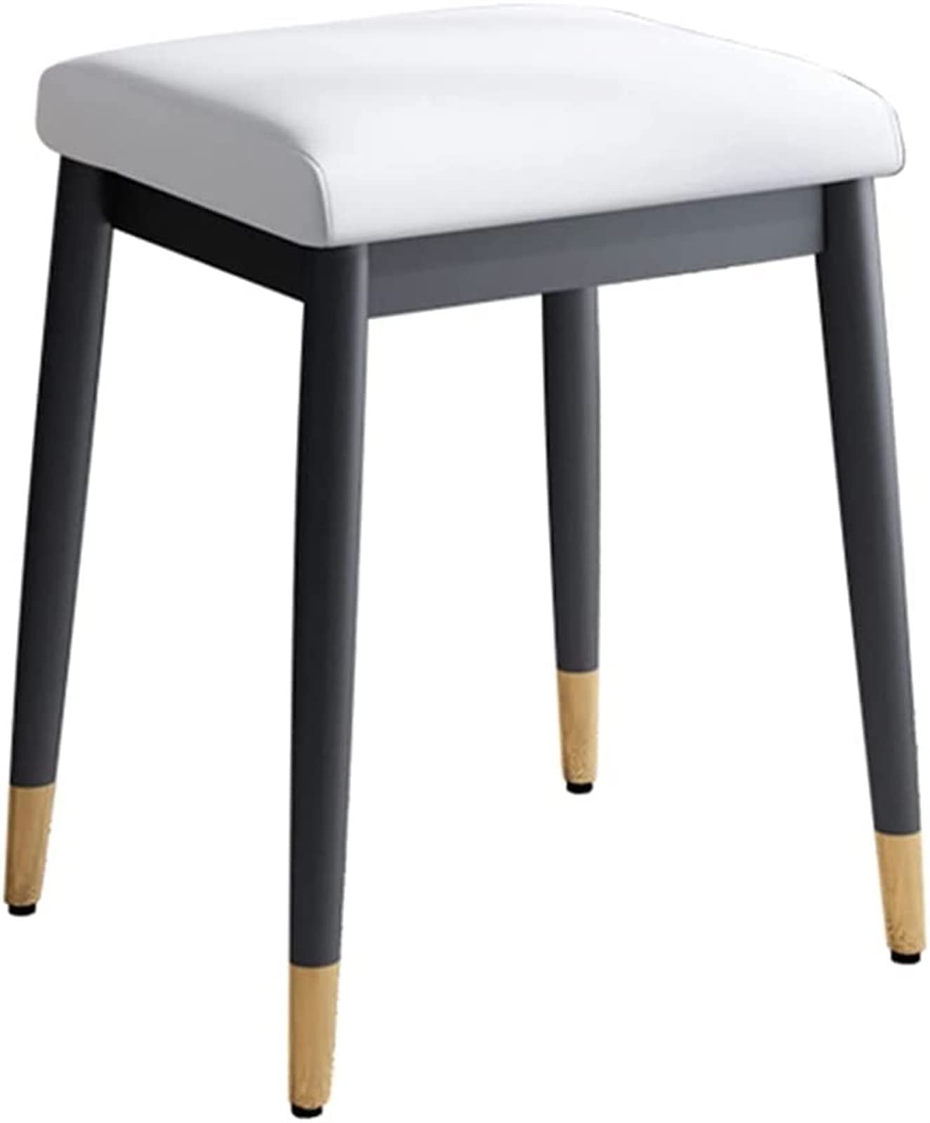 GRDDBZA Vanity Bench with Padded Cushion, Vanity Chair Benches Vanity Dressing Table Stool Bedroom Simple Dressing Stool Small Dining Stool Clothing Store Reception Stool(White), 36x30x45cm