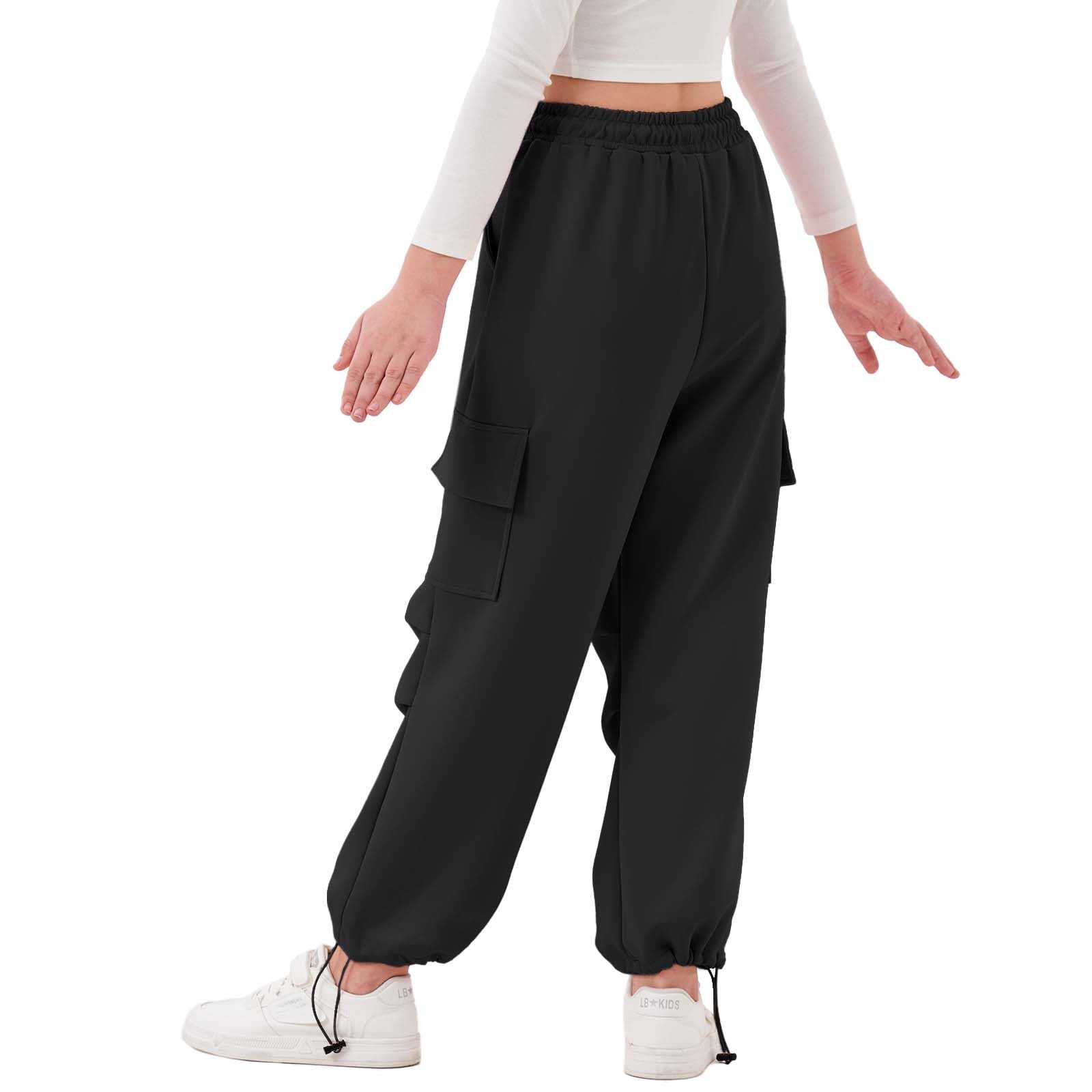 Rolanko Pantaloni Sportivi da Ragazza, con Elastico in Vita Pantaloni da Jogging Attivi Unisex con Tasche Cargo