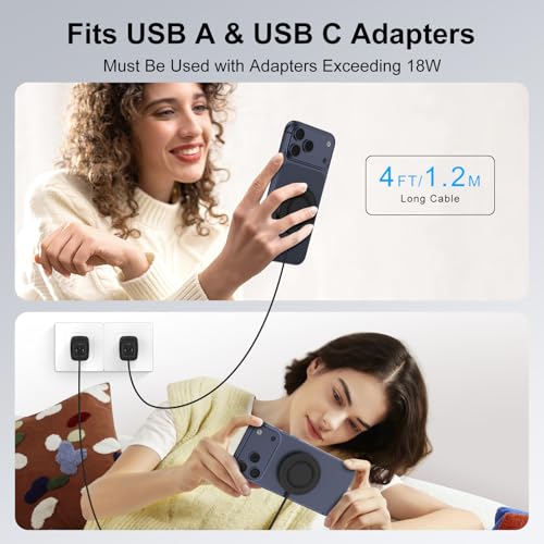 Image of for iPhone 17e Mag-Safe Charger 2 Pack 15W Magnetic Wireless Charger Fast Charging Pad for iPhone 17 16 15 14 13 12&Airpods Pro 4 3,15W Wireless Charger Android USB-C /A for Google Pixel 10a Galaxy S26