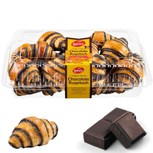 Stern’s Bakery Chocolate Croissants | Approx 25 Rugelach Pastries | Chocolate Cakes | Holiday Food Gifts, Thanksgiving, Christmas, New Year’s | Dairy & Nut Free Bakery