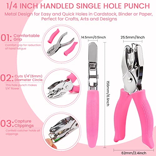 Myartool Flower Hole Punch, 1/4 Inch Handheld Flower Paper Punch With Soft Grip, Flower Shape Hole Puncher For Paper Crafts, Cardstock, Gift Wrapping, Greeting Cards And Scrapbooks #TOP1