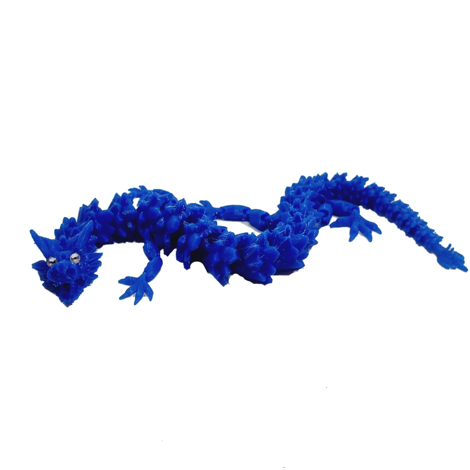 Dymond Eyez Royal Elite Dragon 3D Printed Cobalt Blue Flexible 13" Articulated Fidget Bling Toy