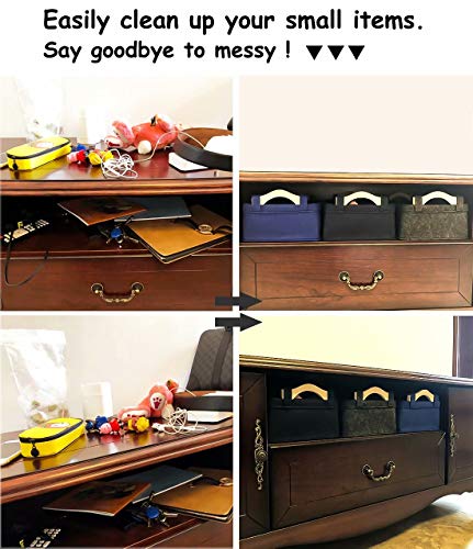 Kwlet ZLMZ.MB.DGREY.S.LSS.GEN Small Storage Baskets Felt Rectangle Basket Storage Bins thumb #3
