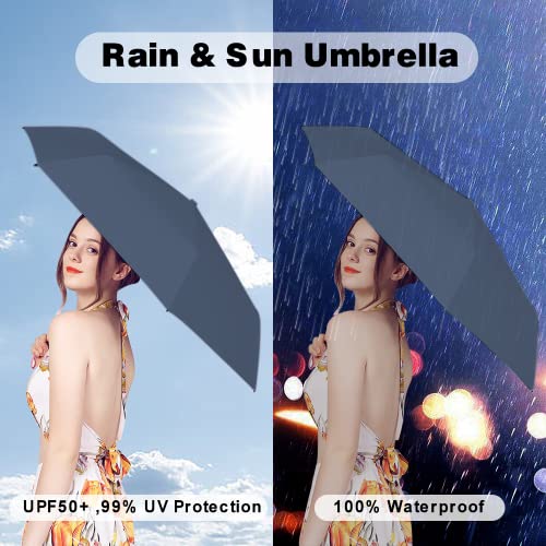 Image of Mini Travel Sun Umbrella for Purse With Case,Small Compact UV Umbrella Protection Sun,Lightweight Portable Parasol Windproof for Women Men Kids