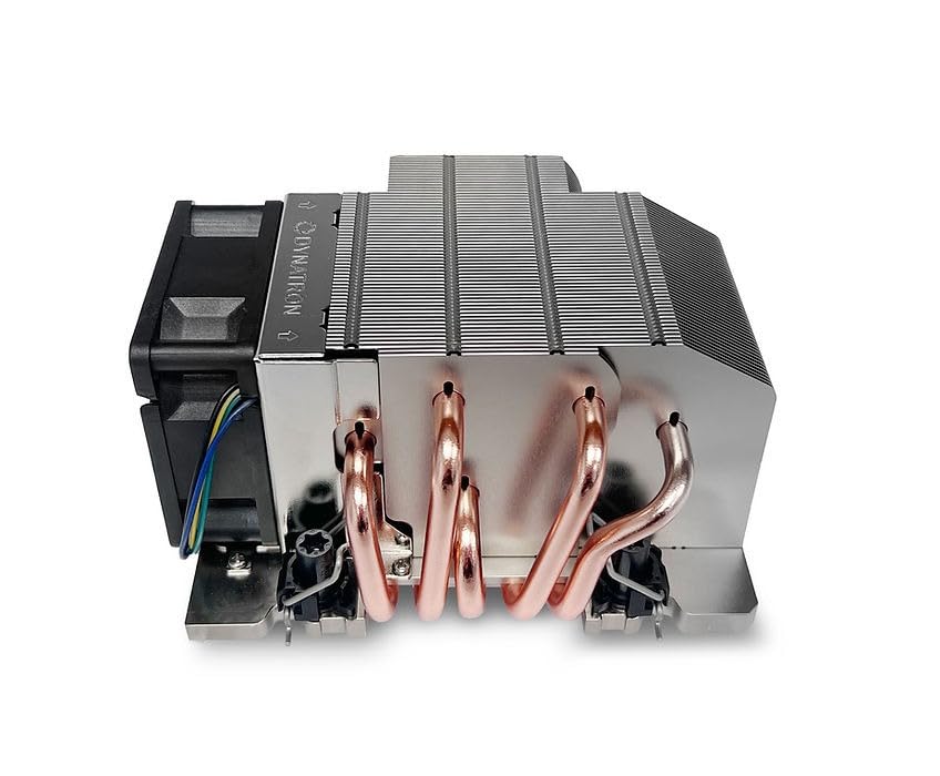Dynatron C2 CPU Cooler, side view with heat pipes