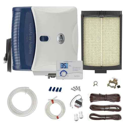 AprilAire 720AKZ Whole-House Fan-Powered Evaporative Humidifier – 21 GPD, Water Saving, Automatic Digital Control, Installation Kit, for up to 6,250 Sq. Ft., Part of the AprilAire Healthy Air System