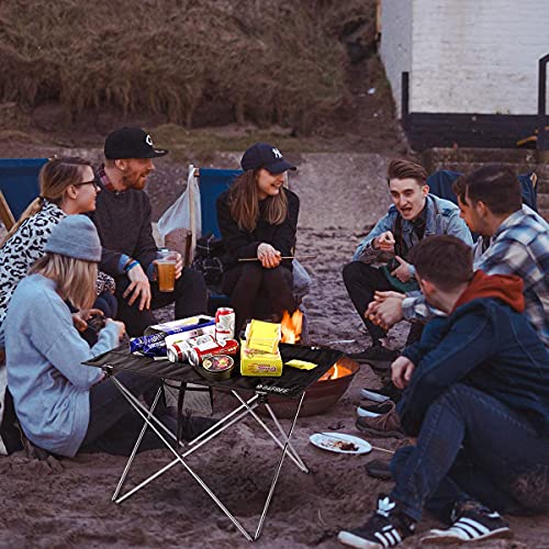 G4Free Ultralight Portable Folding Camping Table Compact Roll Up Tables With Carrying Bag For Outdoor Camping Hiking Picnic (Silver Large) #TOP7