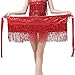 Women's Ladies Sequins Tassels Hip Scarf Wrap Waist Skirt for Dance Belts and Show Costumes Accessory