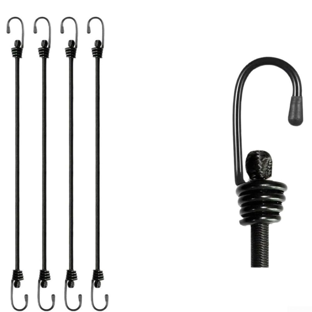 Lot de 10 tendeurs élastiques robustes avec crochets, résistance à la traction de 35 kg, pour sécuriser le chargement sur la moto et le camping (120 cm x 10 pièces)