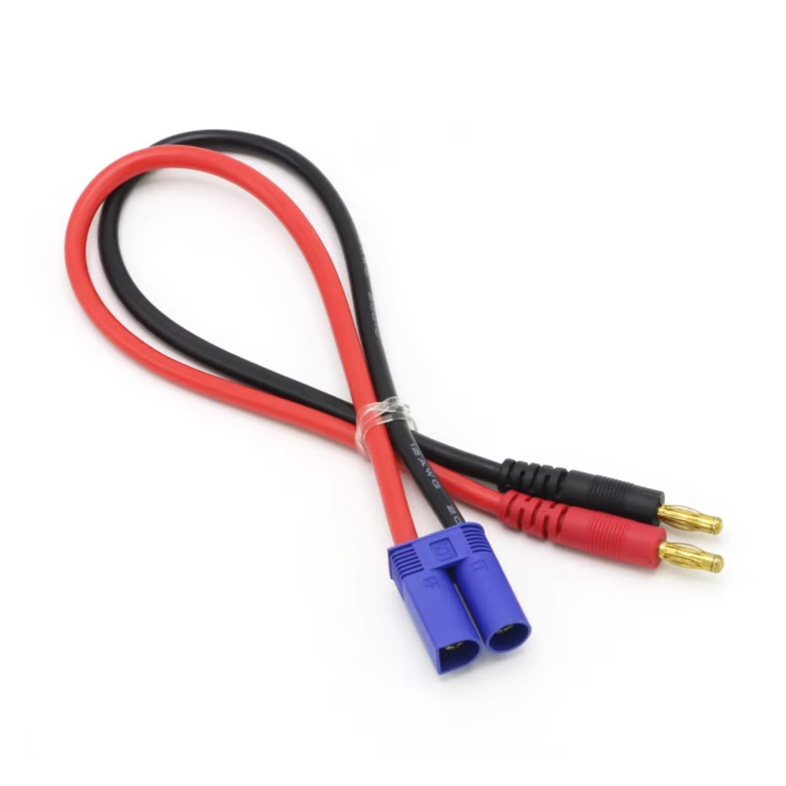 Accesorios Coche RC EC5 4Mm 12awg 300Mm Cable De Carga con Conector Banana Chapado En Oro Y Cable De Silicona para Baterías Lipo De Coches RC Repuestos Y Mejoras