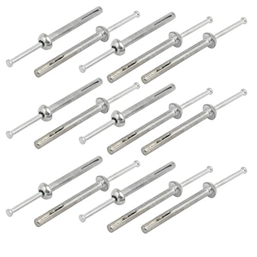 Aexit 1/4 Inch Fastener Punch Dia 2-1/2 Inch Depth Zinc Alloy Drive Anchor Silver Tone 15pcs Model:76as499qo407