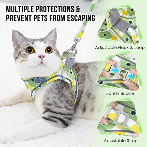 Lukovee Cat Harness And Leash For Walking, Adjustable Escape Proof Vest Harness For Kitten With Reflective Strips Lightweight Step-In Jacket For Cats Puppy Small Pet Traveling Hiking(Xx-Small,Green) #TOP2