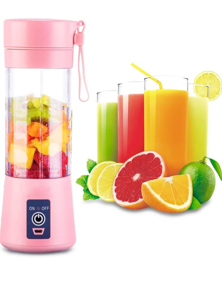 Portable Blender, USB Rechargeable Personal Fruit Blender, Mini Smoothie Blender (PINK)