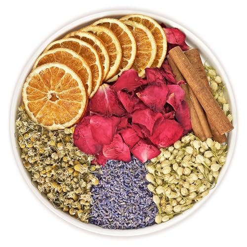 Potpourri Simmering, Sweet Dreams Stovetop Potpourri with Jasmine, Lavender, Rose, Orange, Chamomile and Cinnamon, Simmer Pot Ingredients for Home Fragrance, Housewarming, Hostess Gift