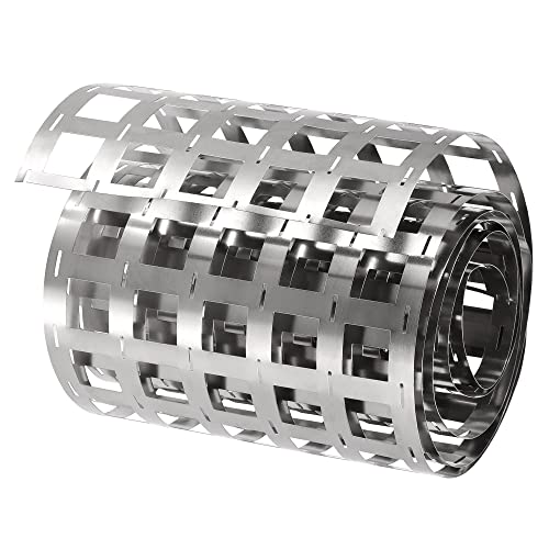 MECCANIXITY 1 Roll 1m Nickel-Plated Steel Strip, Connecting Plate Steel Tape for Battery and Spot Welding, 107.5x0.15mm(WxT)