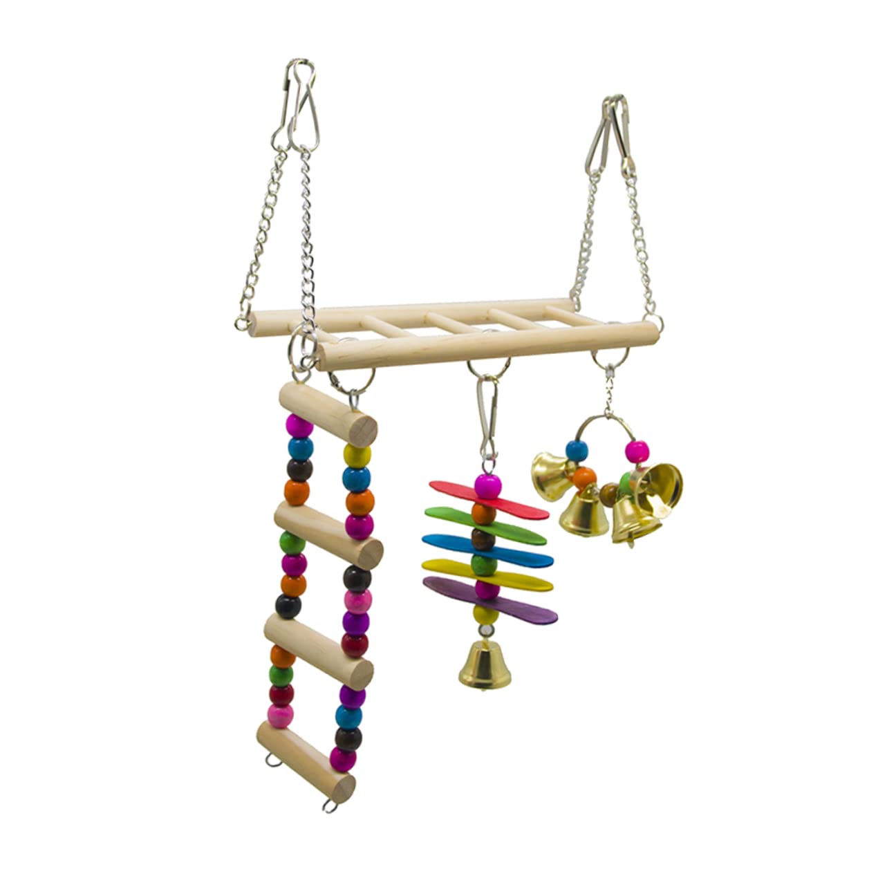 Beavorty 3stücke Pet Bird Ladder Spielzeug Set Vogelkäfig Kletterleiter Mit Hängematte Und Spielbrücke Für Papageien Und Wellensittiche Interaktive Kletter Und Schaukelspielzeuge Für