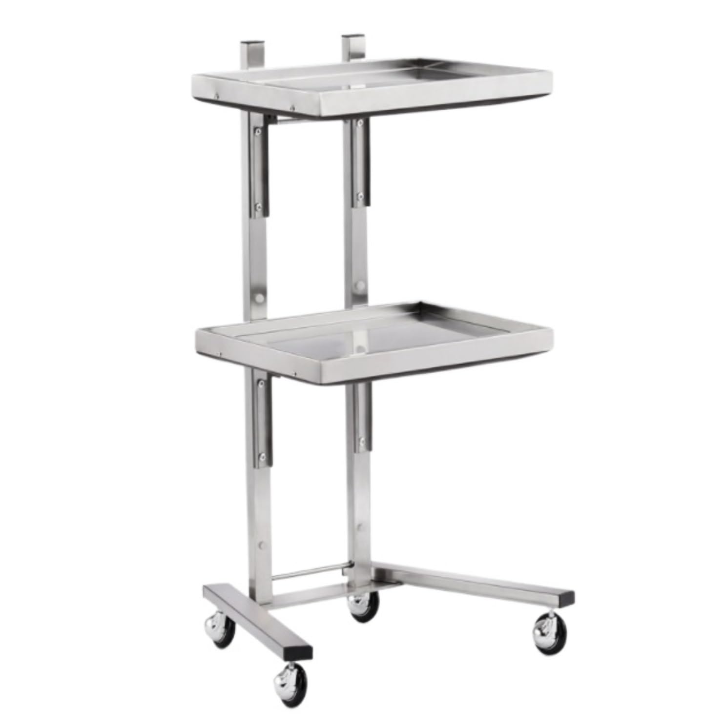 Metal Rolling Cart Salon Tray On Wheels Esthetician For Studios Shop For Barber Shops(Silver)