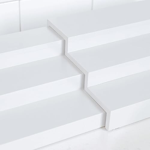 Miniatura 6 de KitchenEdge Organizador de especias expandible para gabinete, estante de 3 niveles para organización de especias (11 a 22 pulgadas), se adapta a 36