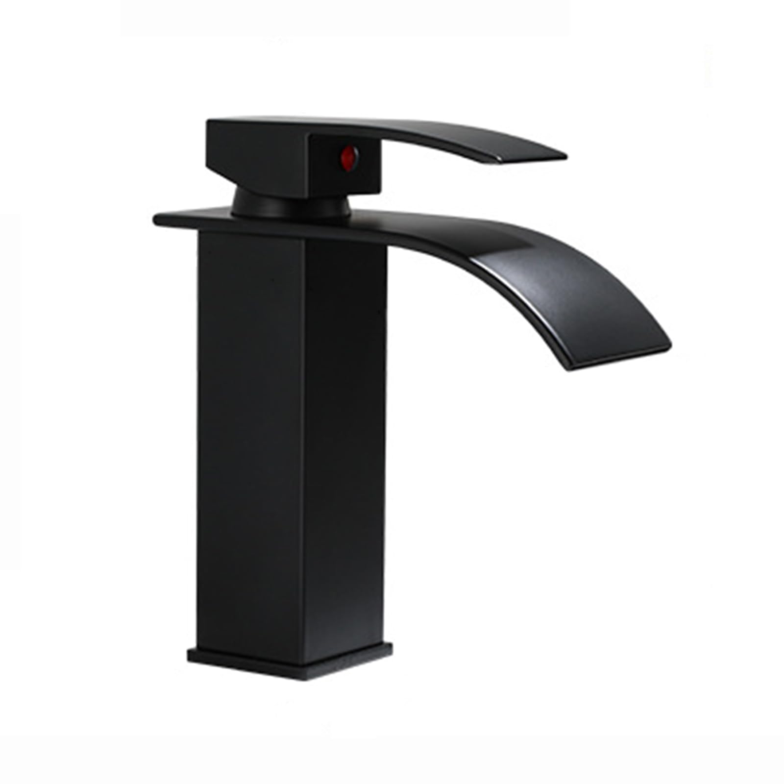 HCFYAUIS Waterfall Basin Tap Single Handle Hot and Cold Waterfall Tap Bathroom Brass Washbasin Mixer Tap,Short