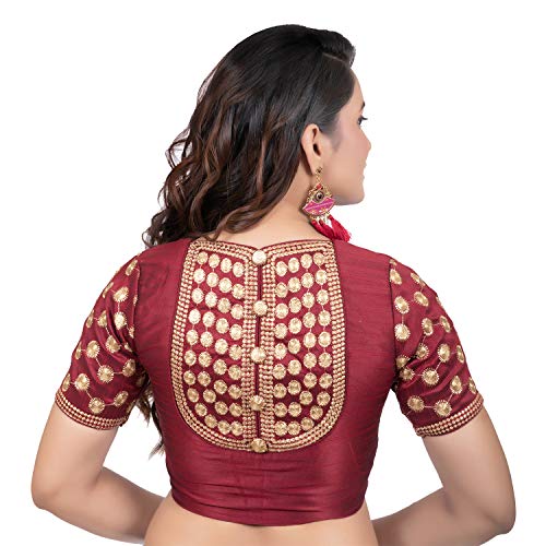 Image of Biyu Being With You Silk Front Button Saree Blouse