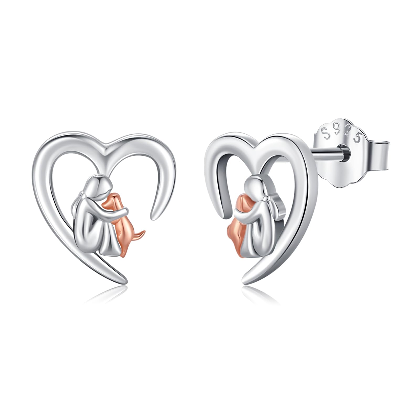 925 Sterling Silver Dog Earrings Cute Animal Puppy Stud Earrings Dog Jewelry Gifts for Women Girls Pet Lover Hypoallergenic Earrings for Sensitive Ears