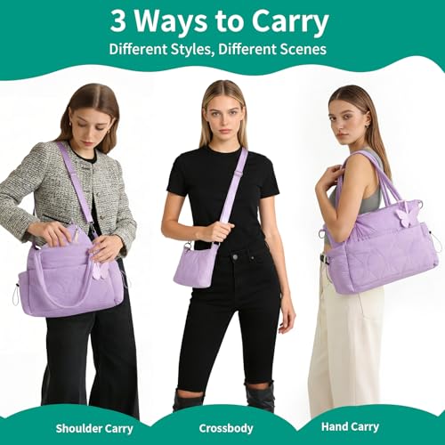 Bolso Tote Acolchado Ligero para Mujer miniatura 3