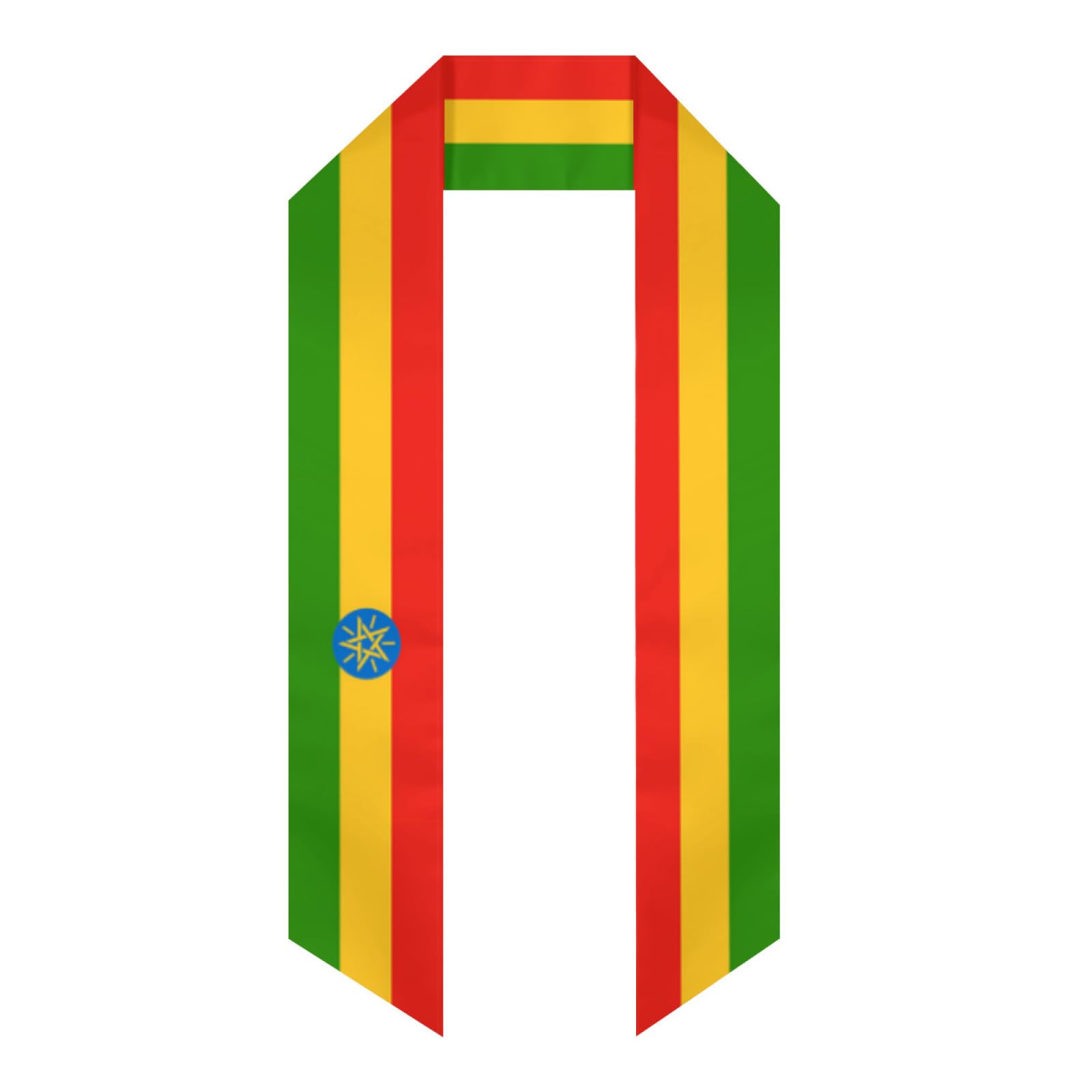 NLWQEKV Ethiopia Ethiopian Flag Graduation Stole/Sash/Shawl Country Flag Graduation Scraf