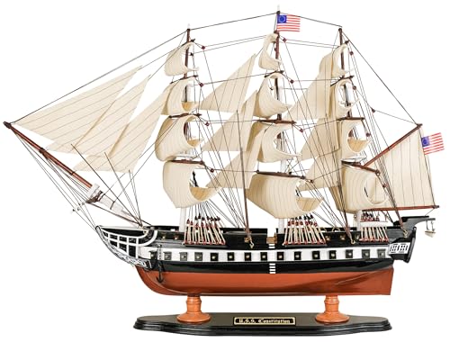 SAILINGSTORY Wooden Model Ship USS Constitution 1/100 Scale Replica Frigate Sailing Warship Model Sailboat Decor