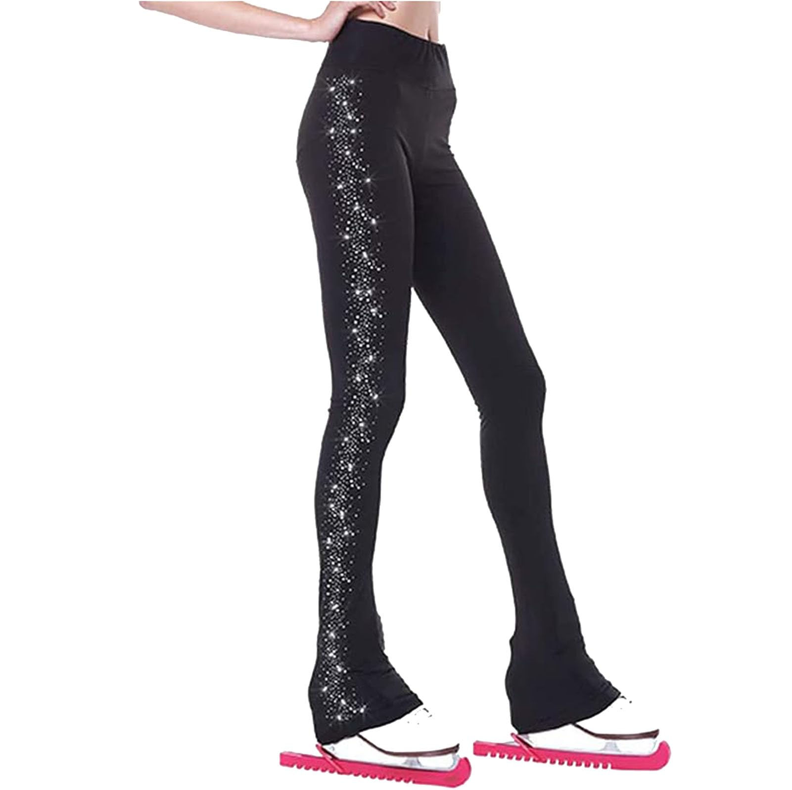 Pantalon de Patinage Artistique Pantalon Patinage Pantalons D'entraînement De Patinage Artistique pour Femmes Collants Chauds De Qualité Leggings De Patinage