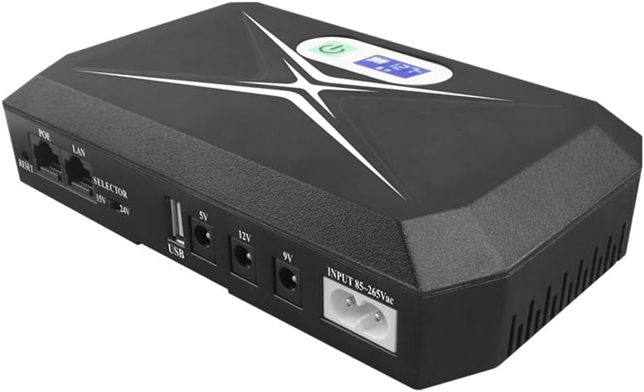 Mini UPS for WiFi Router, DC 5V/9V/12V<2A Router, FTTH, Modem, Set-Top Box, 10400mAh Battery, Auto Switch, Zero Delay, Support WiFi Up