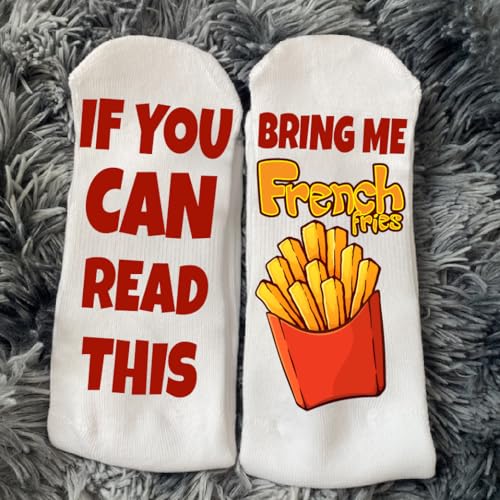 French Fries Socks for Men & Women – Funny Novelty Fast Food Lover Christmas or Birthday Gift3