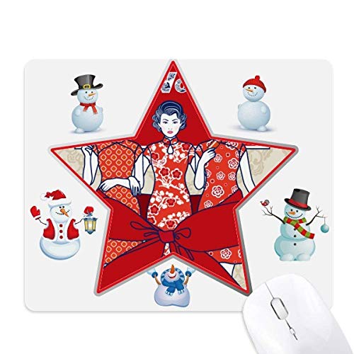 Tapis de souris Noël et culture chinoise rouge pour décorer votre bureau