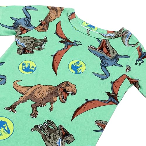 Jurassic World Boys' 4-Piece Snug-fit Cotton Pajama Set, Soft & Cute for Kids4