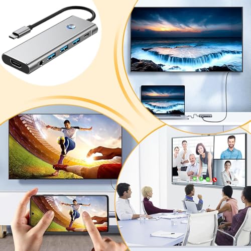 Adaptador USB C Hub divisor portátil para teletrabajo y café 4
