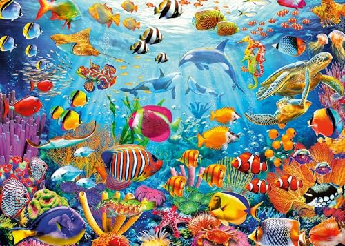 Jigsaw Puzzles for Adults 1000 Piece Coral & Fish 27.56 x 19.69 Inch Seaworld Puzzles for Adults Educational Challenge 1000 Pieces Tropical Fish Underwater Ocean Animals Puzzle