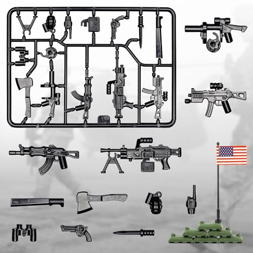 Image of 54 Pcs Military U.S. Weapons Pack - U.S.-Vietnam War Toy Set - Compatible with Major Brands, 3 Years and Up