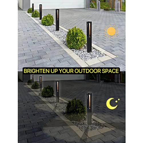 Wohenhao 10-Pack Low Voltage Landscape Pathway Lights with Wire Connectors, 3W 12V AC/DC LED Path Lighting for Courtyard/Lawn/Driveway, IP65 Waterproof Die-Cast Aluminum Construction, 3000K Warm White