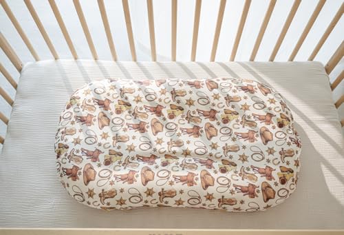 Image of Little Jump 2 Pack Baby Lounger Cover, Stretchy and Soft Newborn Lounger Cover, Infant Lounger Slipcover for Boys Girls, Covers Only Cowboy Boots hat (2 Pack Cowboy)