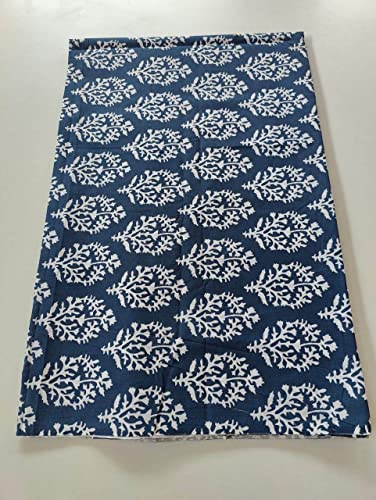 Image of Floral Printed Cotton Print Fabric Cloth Block Print Floral Print Fabric Running Jaipuri Hand Block Printed Women Dress Material Kurtis Natural 44 inch Inches Width 2.5 Meter (Pattern 18)
