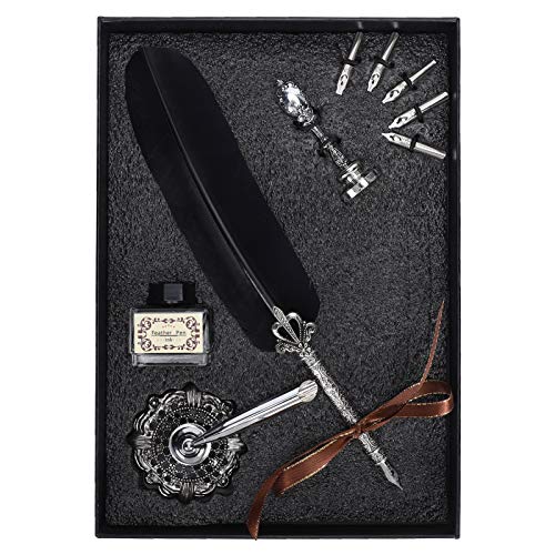 Quill Pen Set Pluma Escritura Dip Pen Sello Estudiantes Profesor