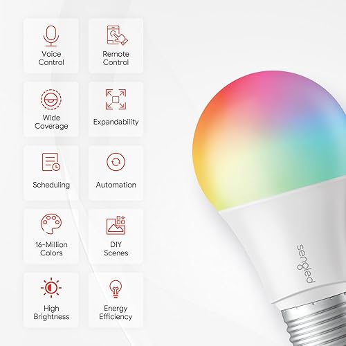 Miniatura 2 de Sengled - Bombilla LED inteligente A19, multicolor, cambia de color, y se puede usar con dimmer, compatible con Alexa, Google Home, SmartThings e