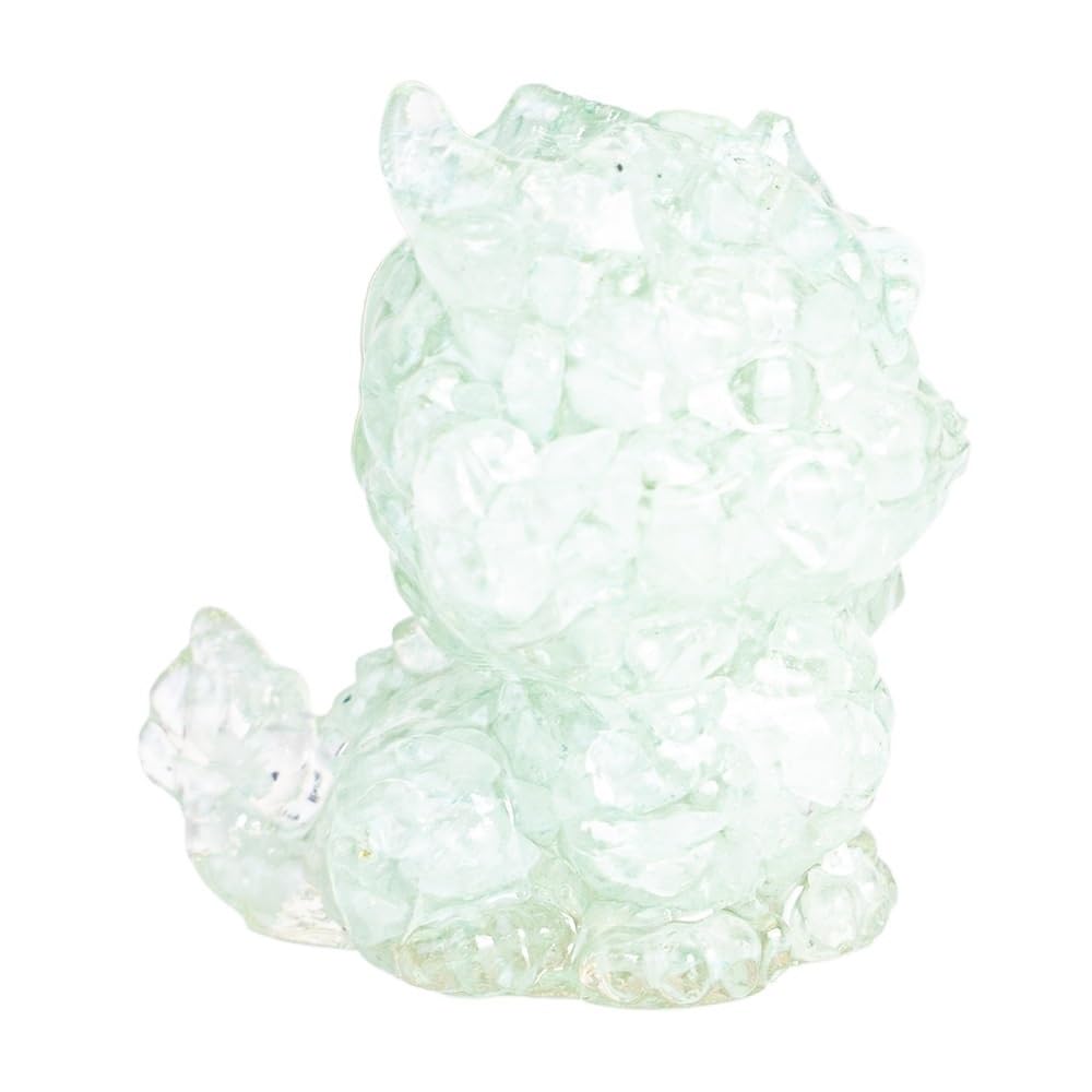 HUFFA Natural Crystal Resin Tabletop Decoration with Auspicious Animal Figurines(Aquamarine)